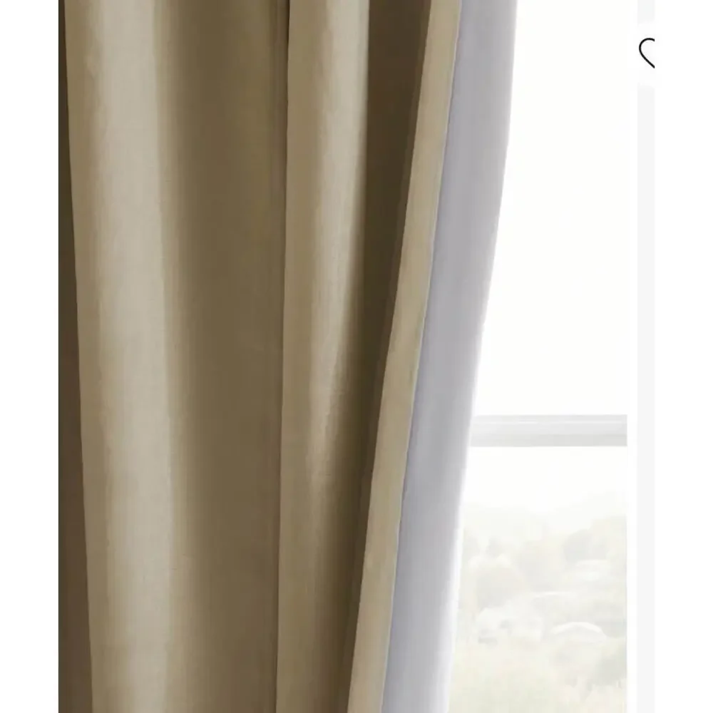 Quince European Linen True Blackout Curtain Single Panel Ivory 96x96 New